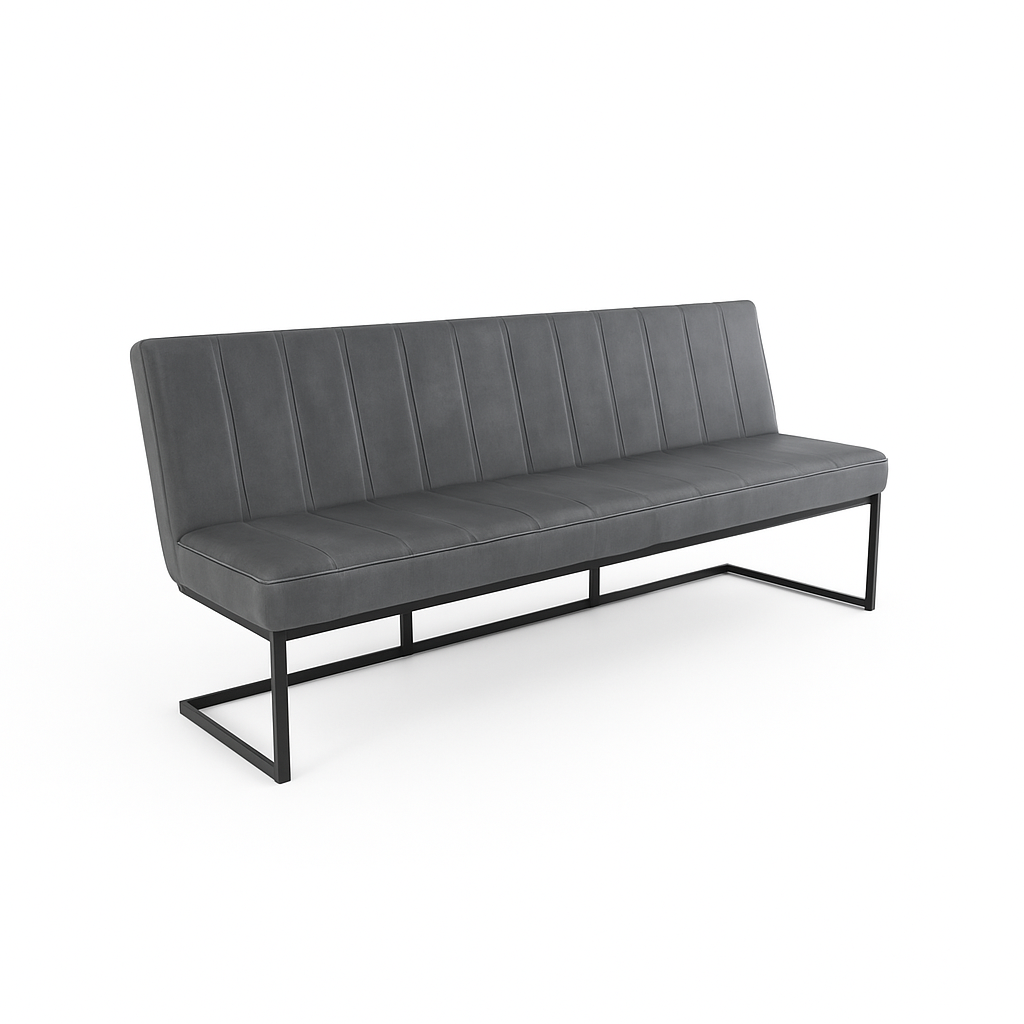 Bancheta piele FLEET OHIO culoare ANTRACIT