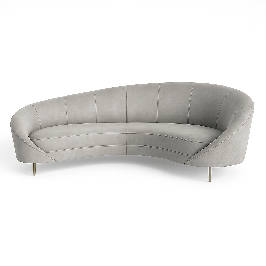 Canapea YAN catifea GRI DESCHIS