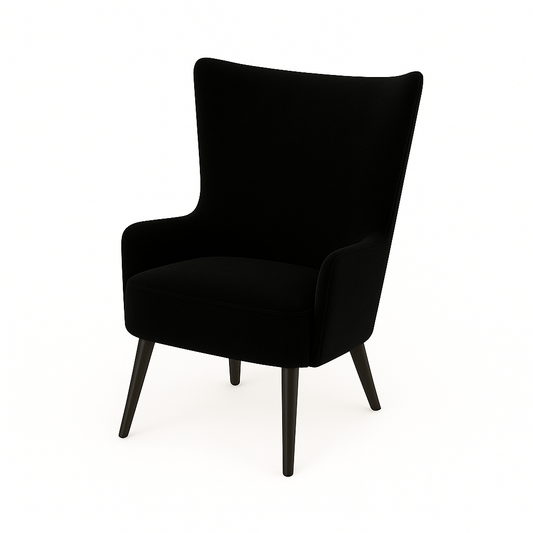 Fotoliu catifea NEAGRA | model LAURA