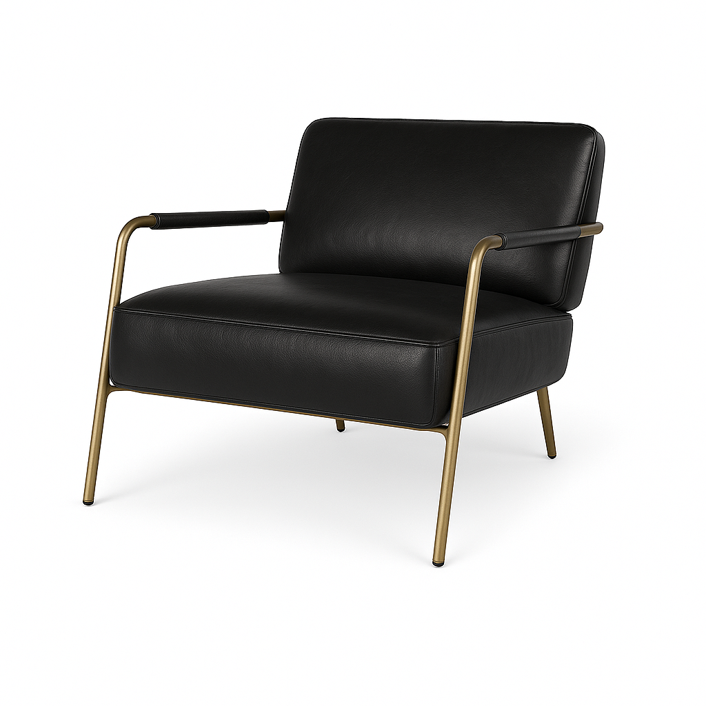 Fotoliu piele NEAGRA | model RUSO