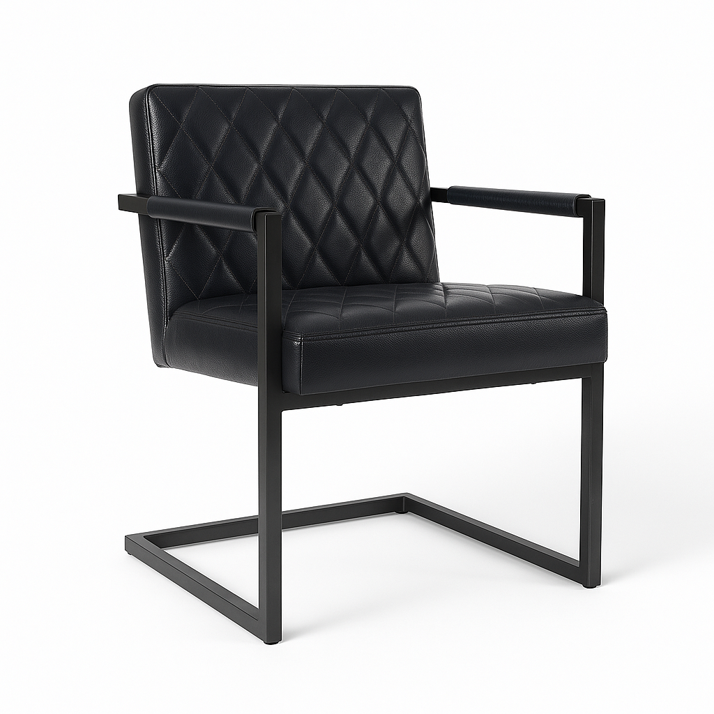 Scaun piele NEAGRA | model BADSAAL SALINO