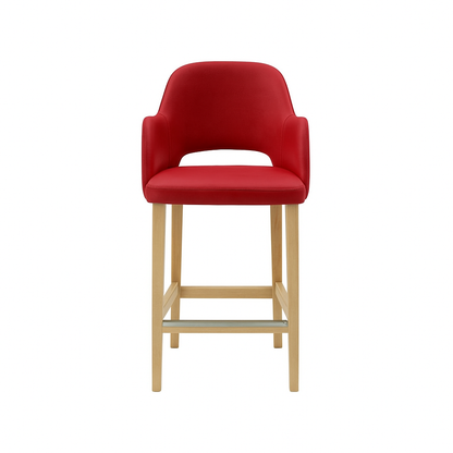 Scaun bar piele naturala BEJ | model APRIL