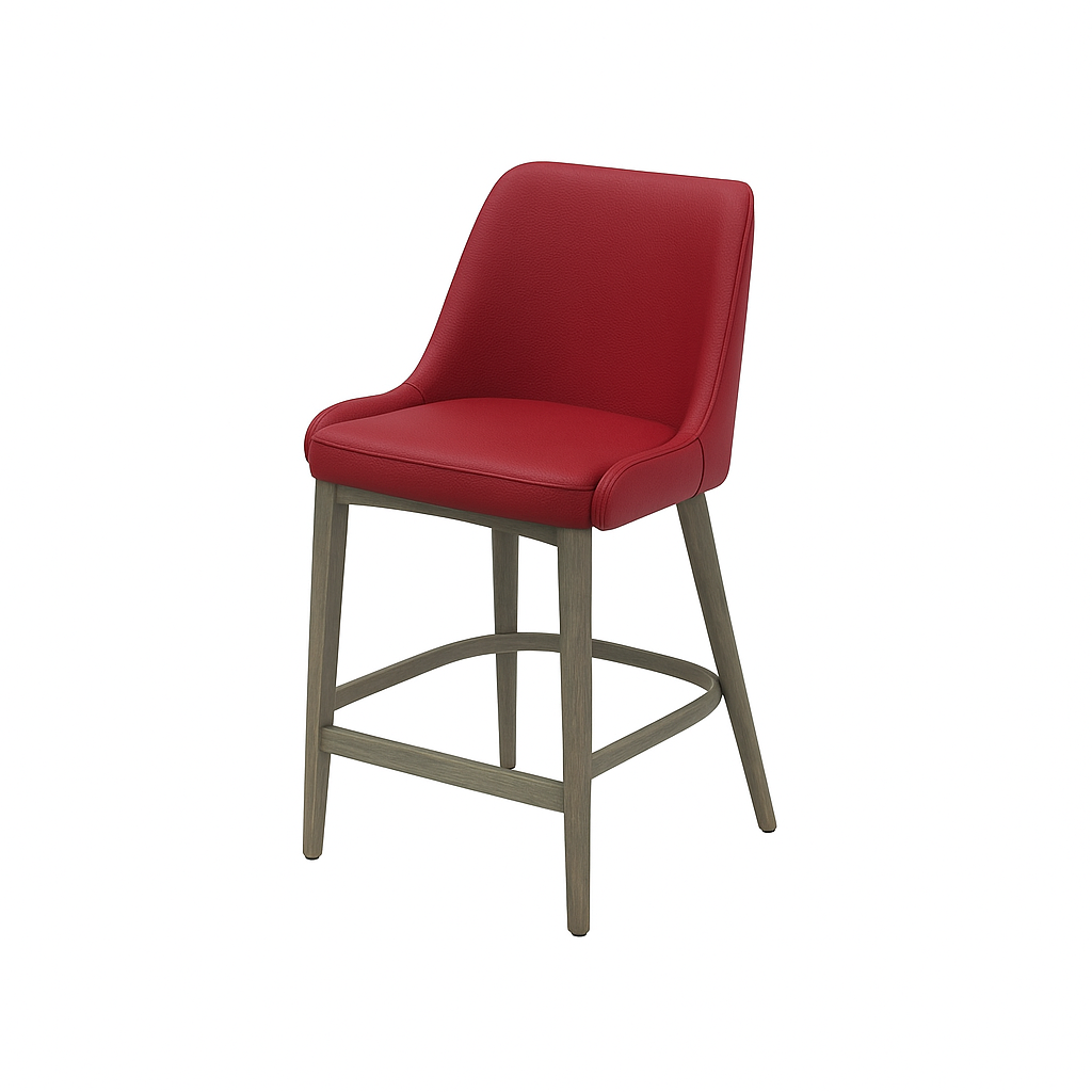 Scaun bar piele naturala BEJ | model GINA