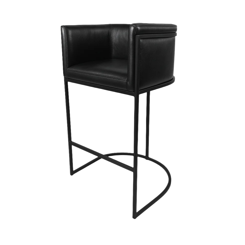 Scaun bar piele NEAGRA | model NINO