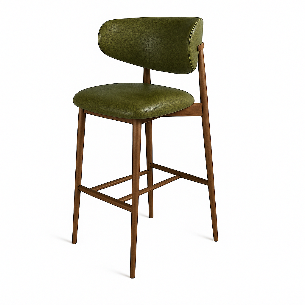 Scaun bar piele VERDE | model OLE