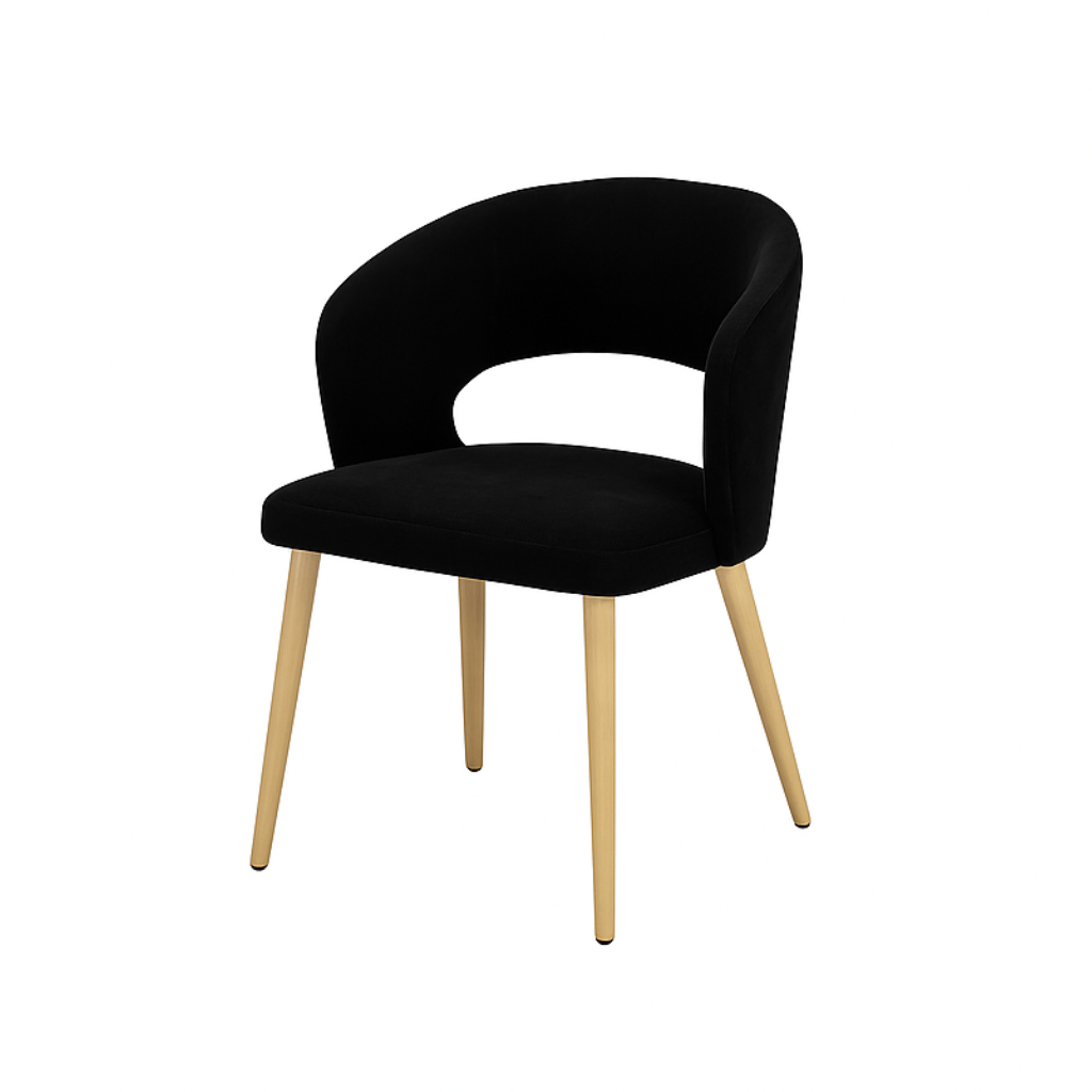 Scaun catifea NEAGRA | model THOMAS