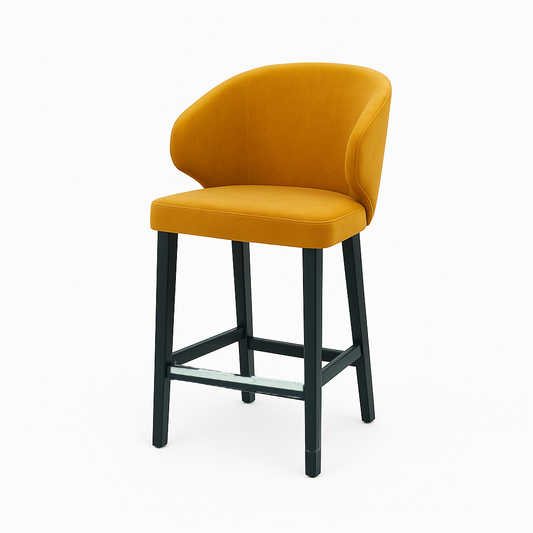 Scaun de bar catifea GALBENA | model CAPRICE