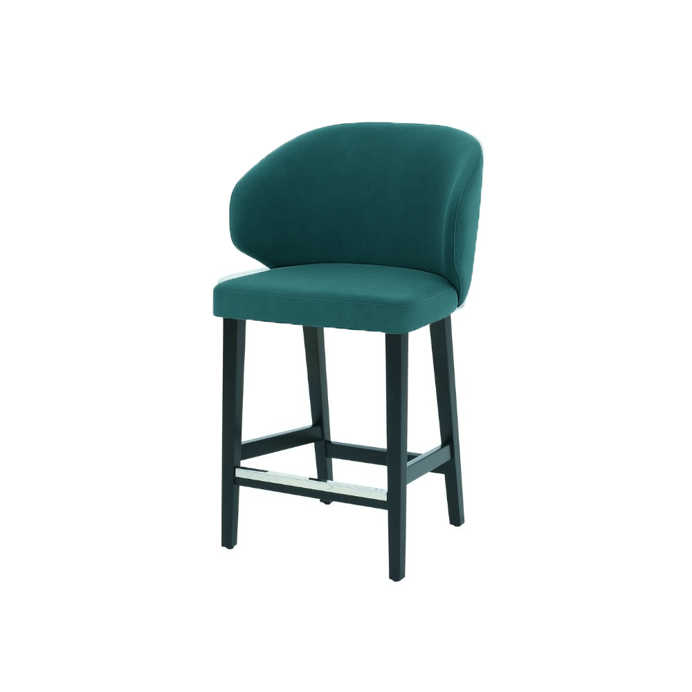 Scaun de bar catifea VERDE | model CAPRICE